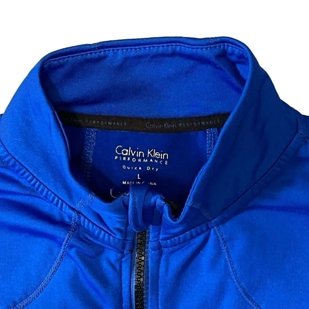 Calvin Klein Performance Quick Dry Athletic Full Zip Jacket. Blue Size L #865